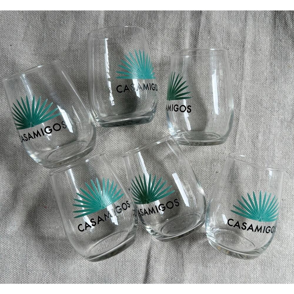 Casamigos Tequila Stemless Taster Wine Glasses 6 1/4 Oz Lot of 6 Gently Used - Picture 1 of 9